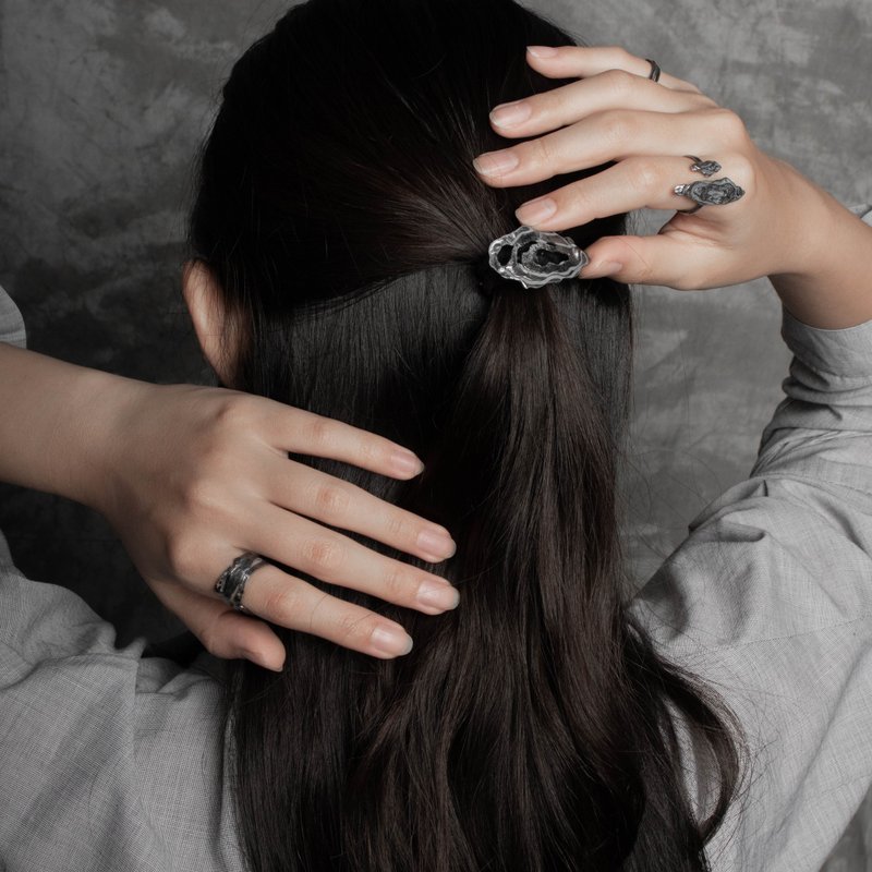 沉积 Sedimentary I 【磐】马尾扣 - 染黑 - 发饰 - 纯银 黑色