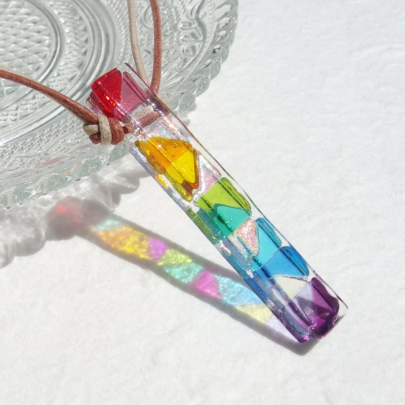 [Rainbow] Cocktail glass (Hidden [Slim] [Rainbow]) Necklace [Made to order] - 项链 - 玻璃 多色