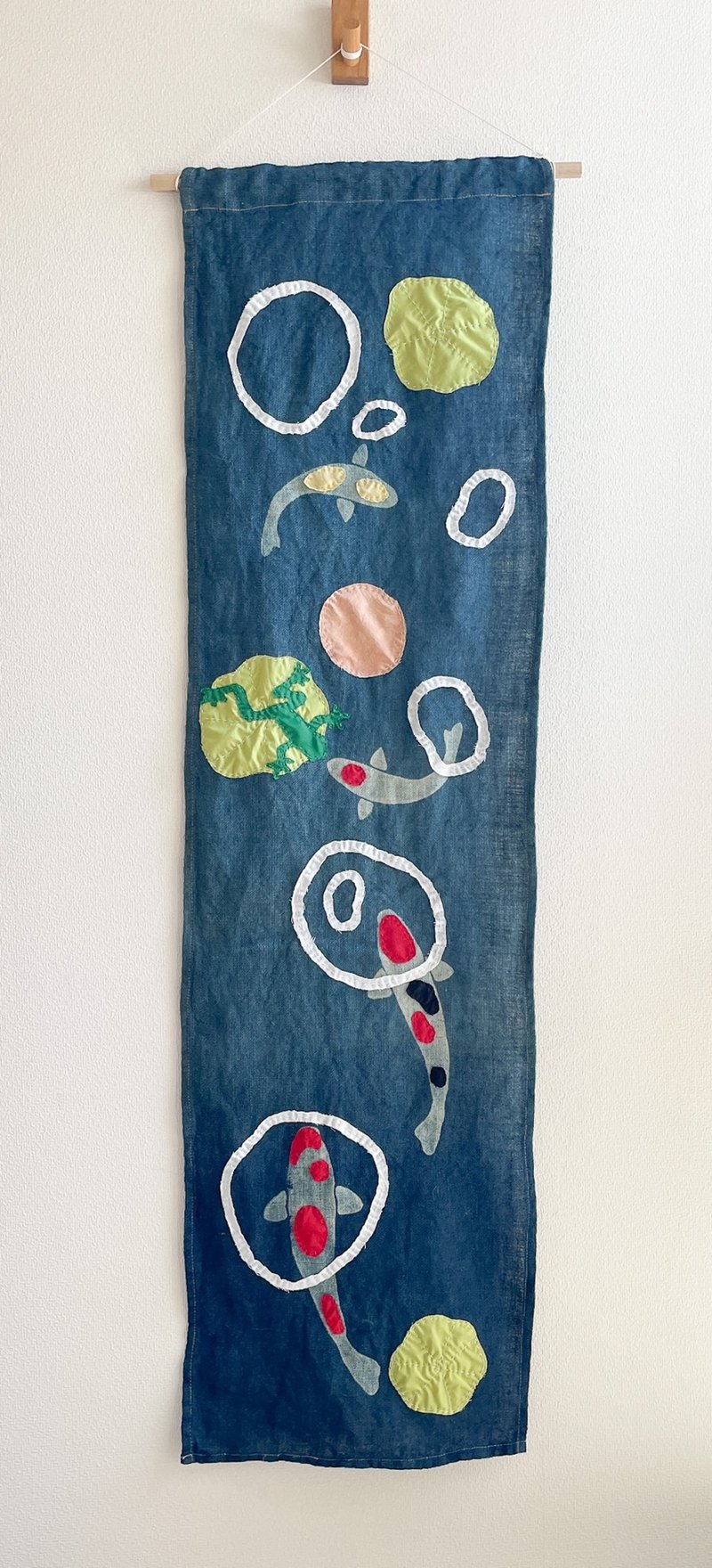日本制 MOON 锦鲤 JAPANBLUE 蓝染 麻 patchwork 壁饰 蛙 - 其他 - 棉．麻 蓝色