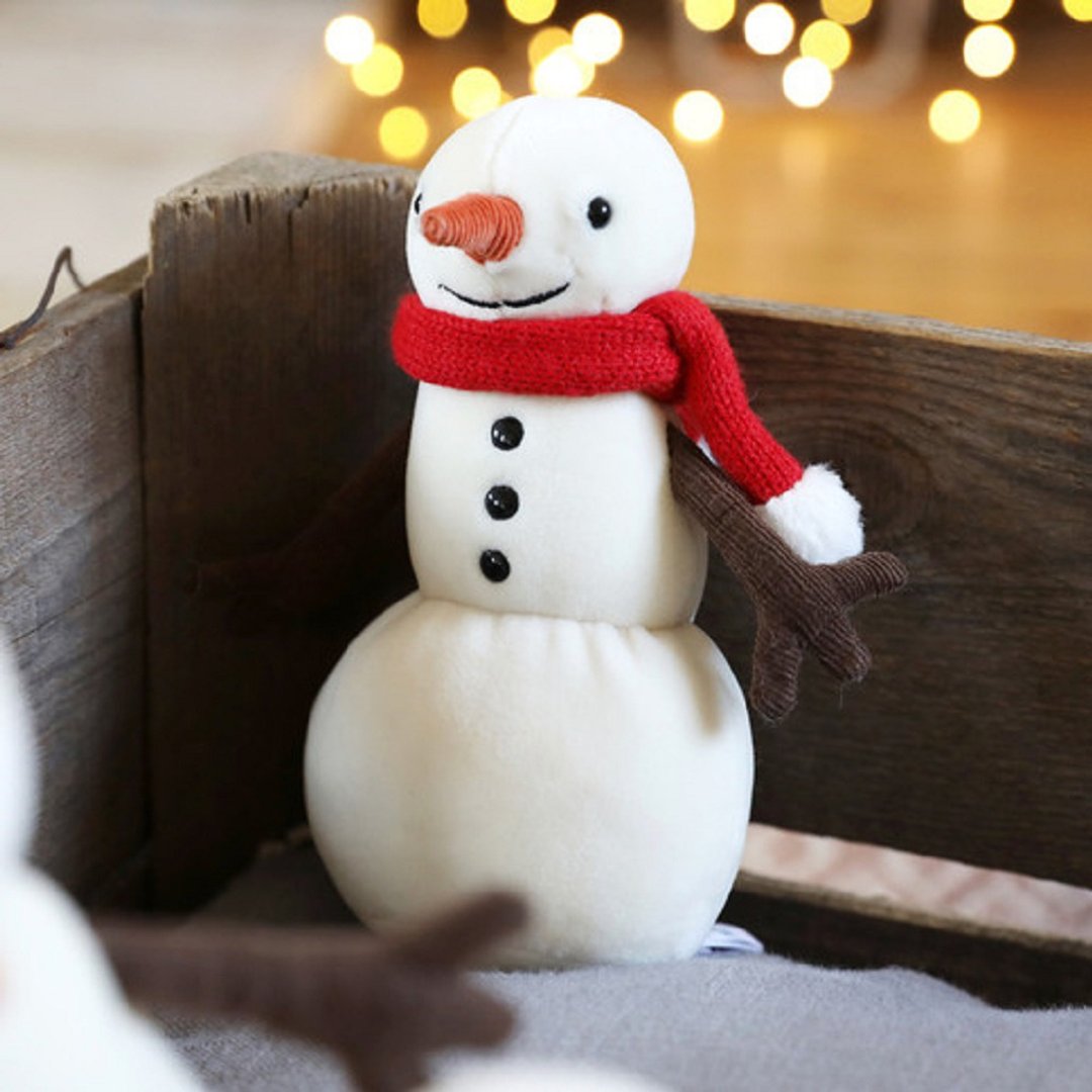 Merry Snowman 16cm 圣诞雪人 - 玩偶/公仔 - 聚酯纤维 白色