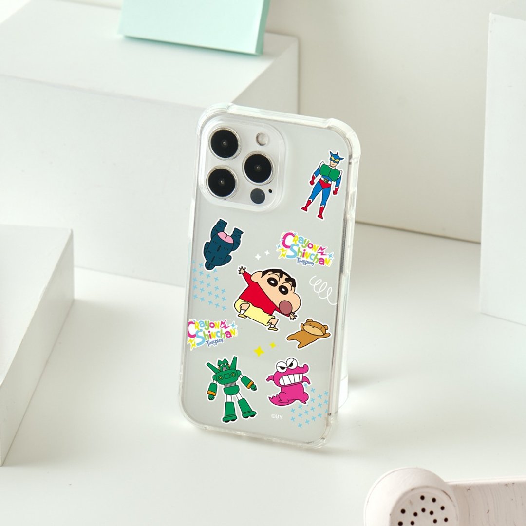 蜡笔小新玩具集合贴纸全气囊防摔iPhone手机壳 - 手机壳/手机套 - 塑料 透明