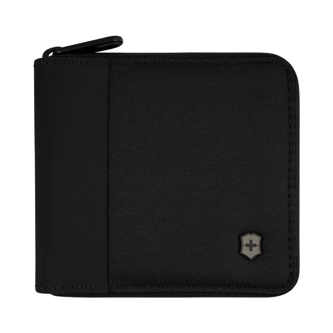 VICTORINOX 瑞士维氏 Travel Essentials ㄇ字拉链短夹 黑 653367 - 皮夹/钱包 - 聚酯纤维 黑色