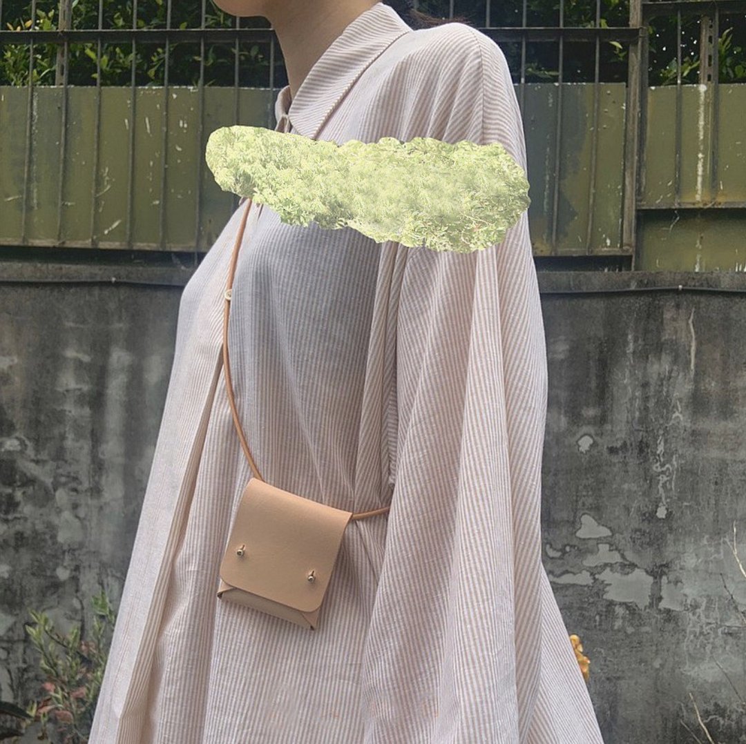 条纹宽松长版衬衫 - 女装衬衫 - 棉 卡其色