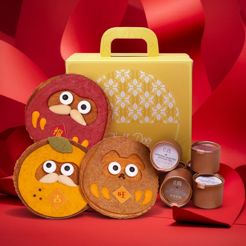 【常温宅配、7-11店到店】不倒翁软饼干千层酥茶叶礼盒 马年礼盒 - 蛋糕/甜点 - 新鲜食材 红色