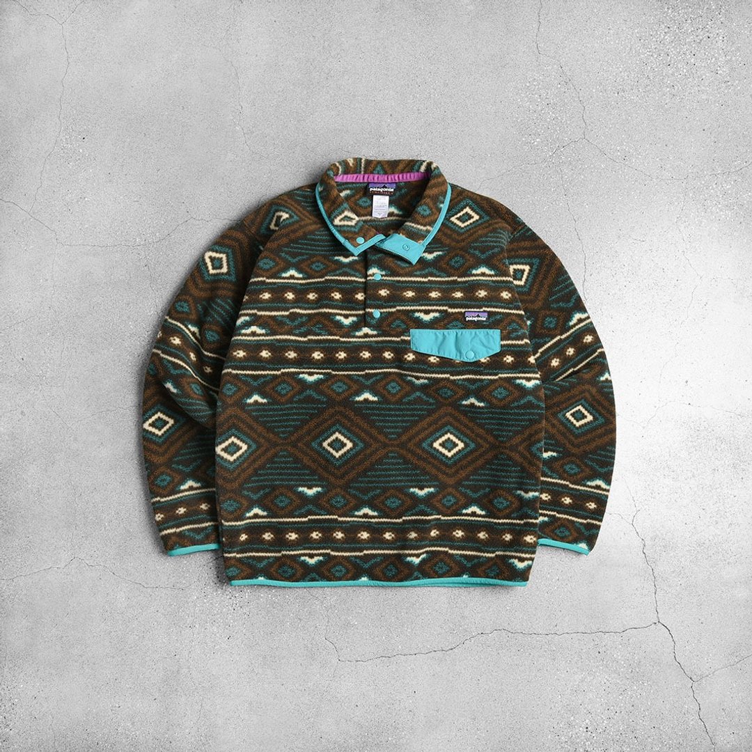 Vintage patagonia fleece 刷毛上衣 / Vintage 古着 - 中性连帽卫衣/T 恤 - 聚酯纤维 咖啡色