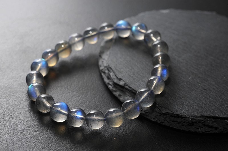 灰月光石强蓝光手珠 矿石/水晶/灵修/开运/招财/破煞/防小人 - 手链/手环 - 半宝石 