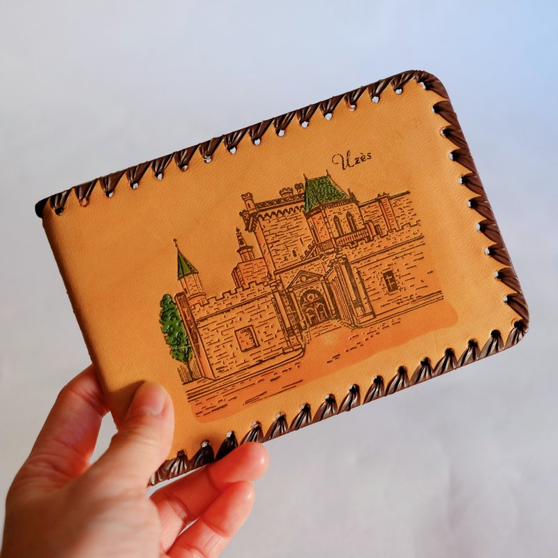 法国复古 Uzès 小城皮银包 - 皮夹/钱包 - 真皮 咖啡色