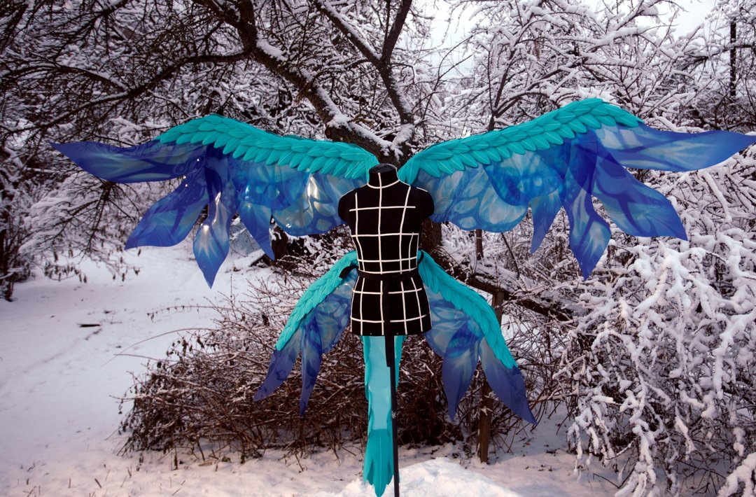 Large Dvalin/Stormterror Cosplay wings/anime Genshin Impact/Dragon wings Costume - 其他 - 其他人造纤维 蓝色