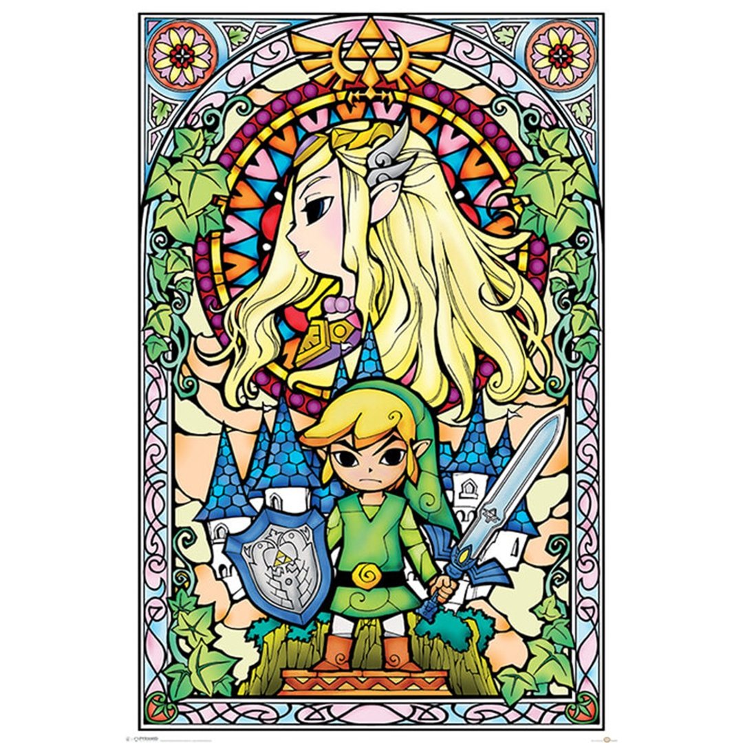 【任天堂】萨尔达传说 THE LEGEND OF ZELDA 教堂玻璃风海报 - 海报/装饰画/版画 - 纸 多色