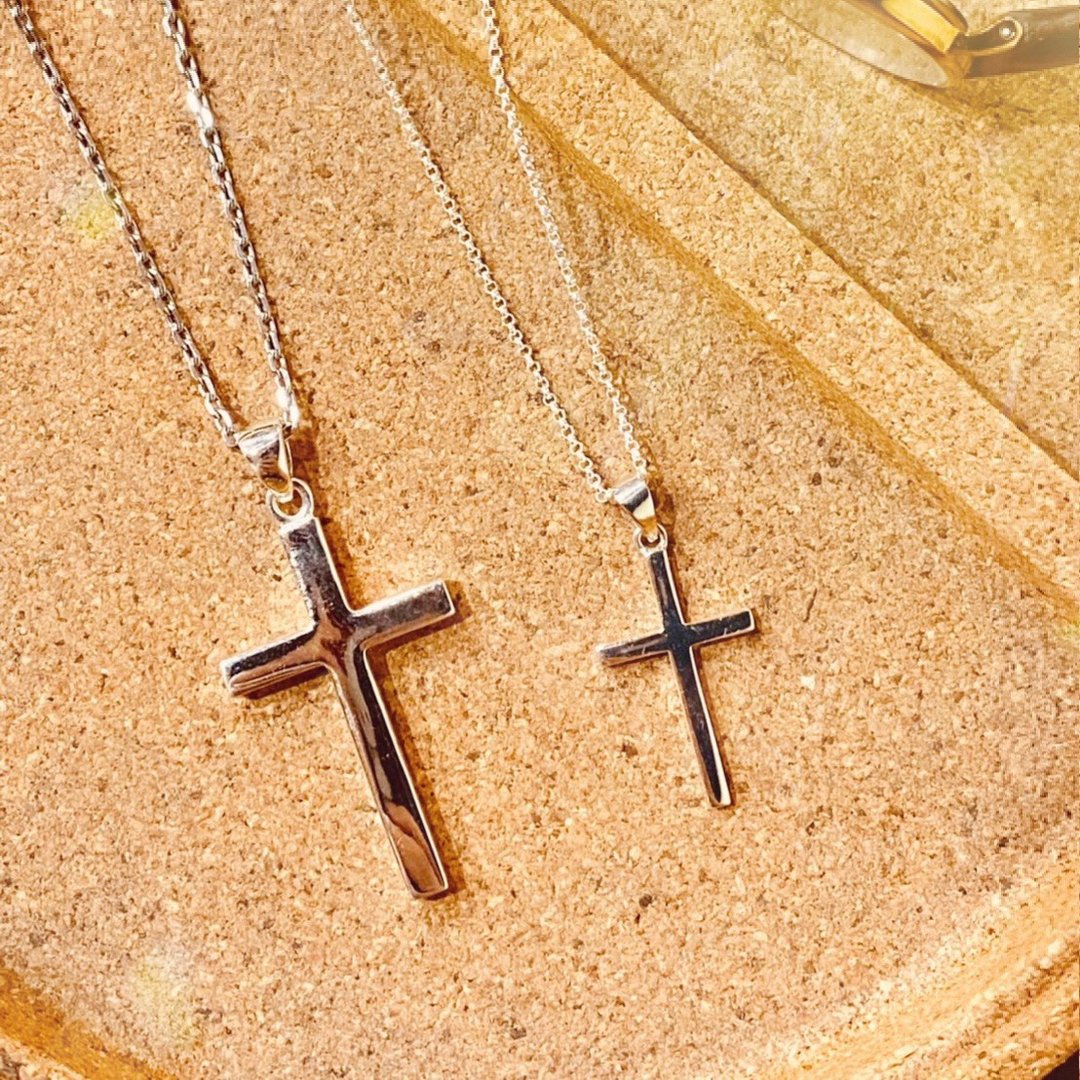 925纯银 简约百搭 神圣十字架项链 cross 情侣对链 - 项链 - 纯银 银色
