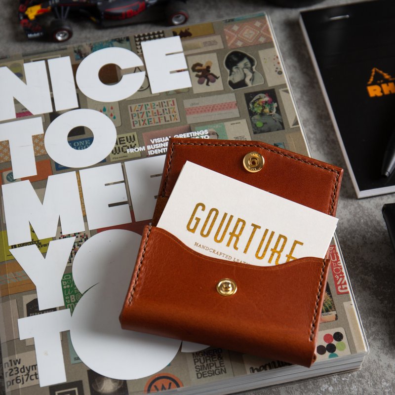 GOURTURE - Nice to meet you !! 名片夹 / 卡片夹【琥珀棕】 - 名片夹/名片盒 - 真皮 咖啡色