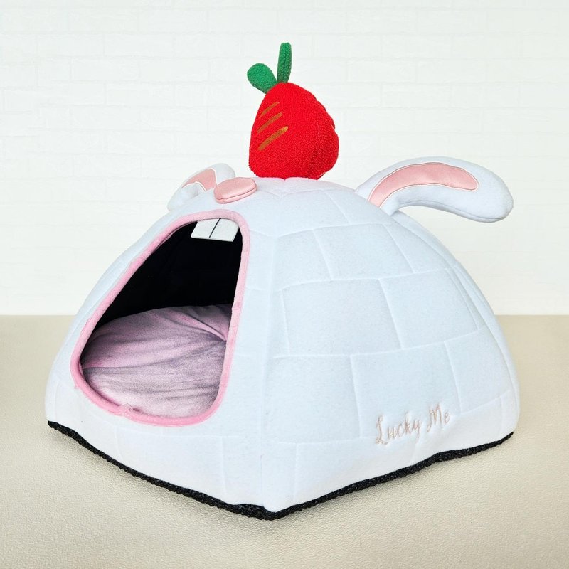 动物冰屋玩具组-  白色小兔 猫咪床垫 大空间 特宠 宠物床 - 床垫/笼子 - 其他人造纤维 白色