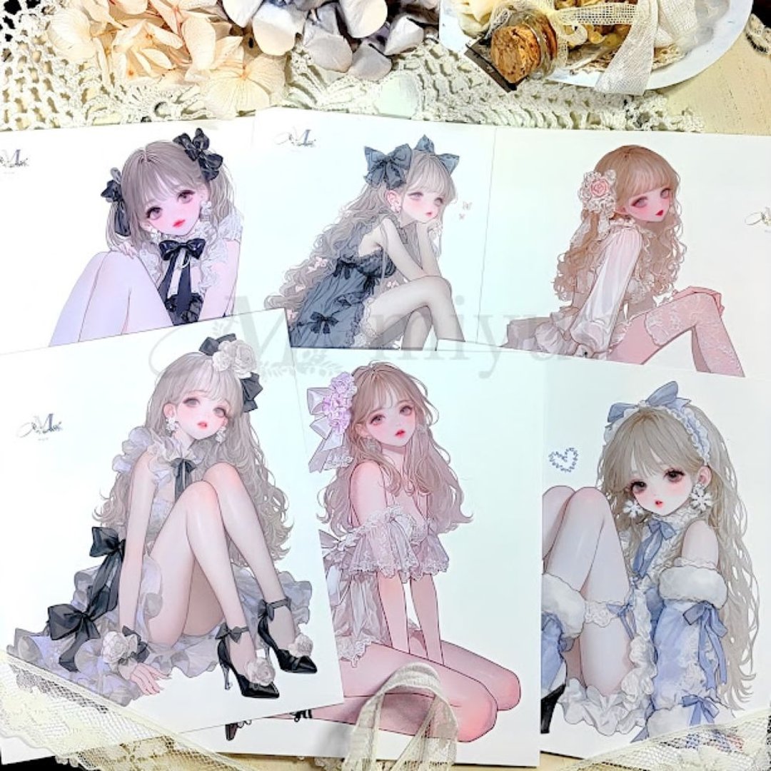 贴纸 原创贴纸 人物贴纸 原创贴纸 女孩贴纸 装饰贴纸 可爱 - 贴纸 - 纸 蓝色