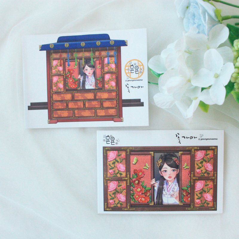 younyoun_东方女孩贴纸_花轿 - 贴纸 - 纸 