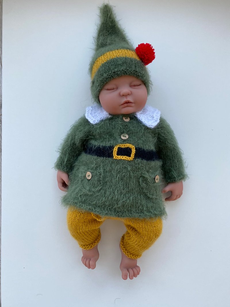 Hand knit outfit for baby: sweater, trousers, hat. - 包屁衣/连体衣 - 其他材质 