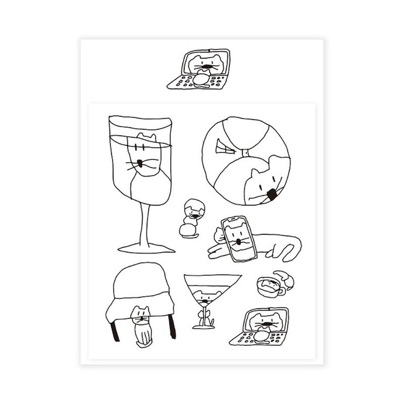 现货 - 韩国 SUSSTORE - 歪七扭八的猫第二弹 雾面贴纸 - 贴纸 - 其他材质 白色