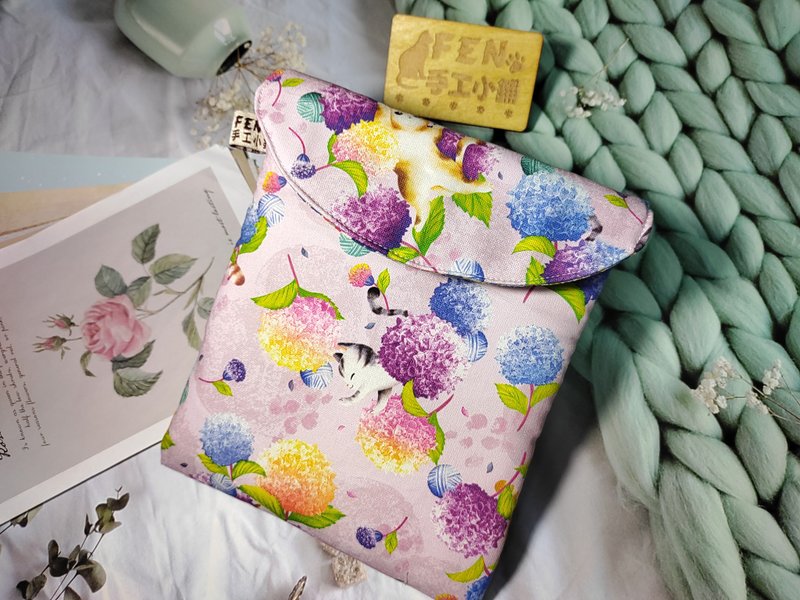 彩色喷墨系列-绣球花猫防拨水牛津布电子书保护套-mooink s6寸 - 平板/电脑保护壳 - 棉．麻 