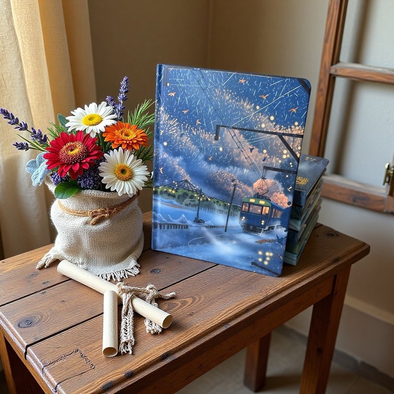 精装硬壳笔记本 - 雪夜列车(A5) | 典雅随身 心情随笔 旅行纪录 - 笔记本/手帐 - 纸 蓝色