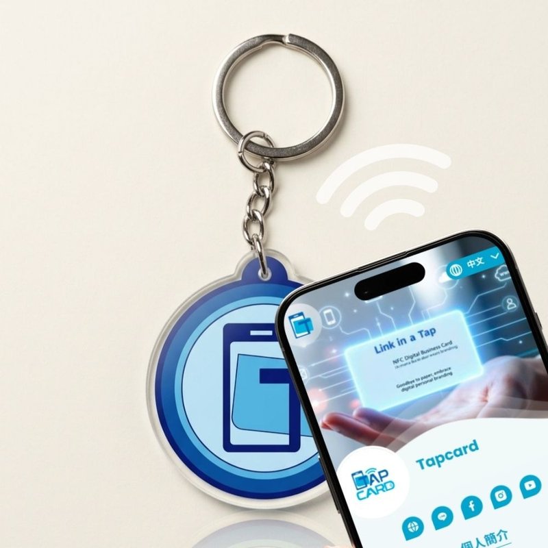 Tapcard NFC 定制化智能钥匙圈 (10 入组) 快速感应 社区分享 - 钥匙链/钥匙包 - 压克力 多色