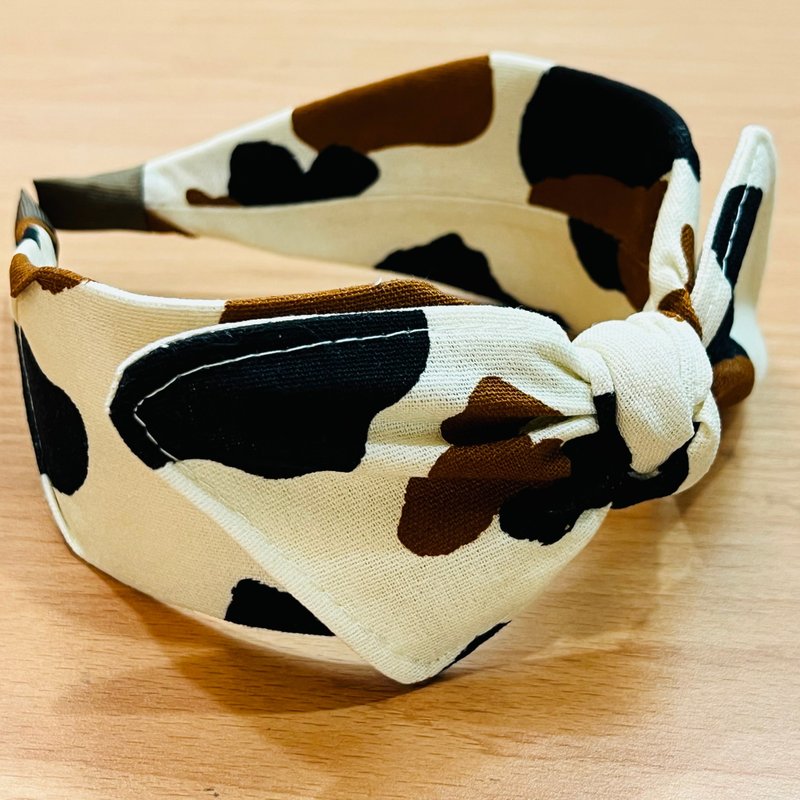 MOYA 宽版手工发箍 三花猫 - 发饰 - 棉．麻 蓝色