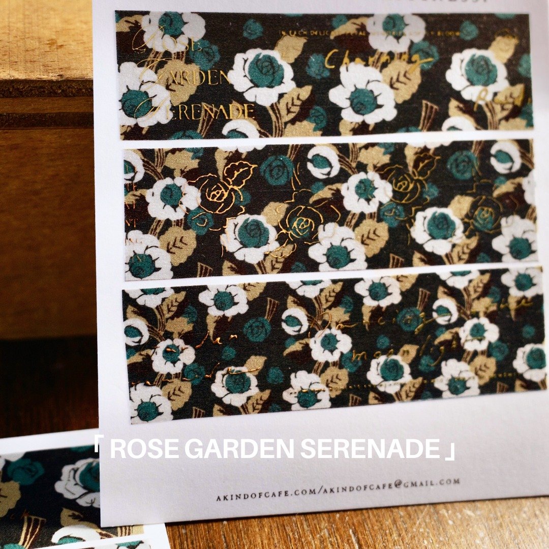 新品【什物】Rose Garden Serenade | 玫瑰小夜曲 烫金和纸胶带 - 纸胶带 - 纸 多色