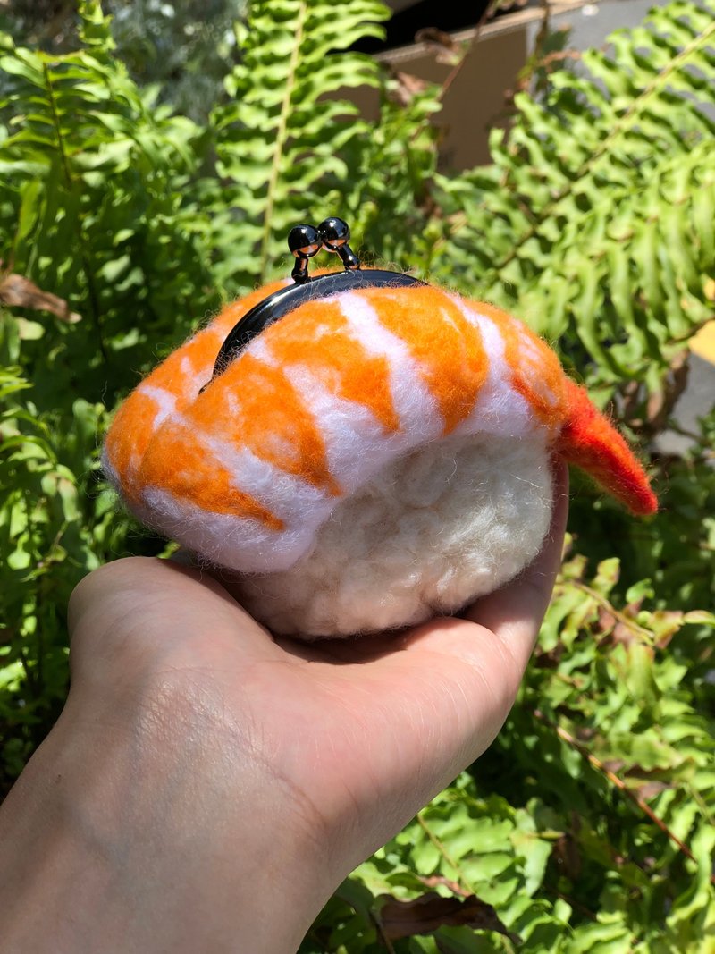 吃货寿司 羊毛毡 口金包 - 零钱包 - 羊毛 橘色