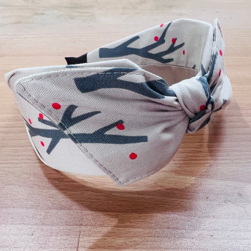 MOYA 宽版手工发箍 苹果树 - 发饰 - 棉．麻 蓝色