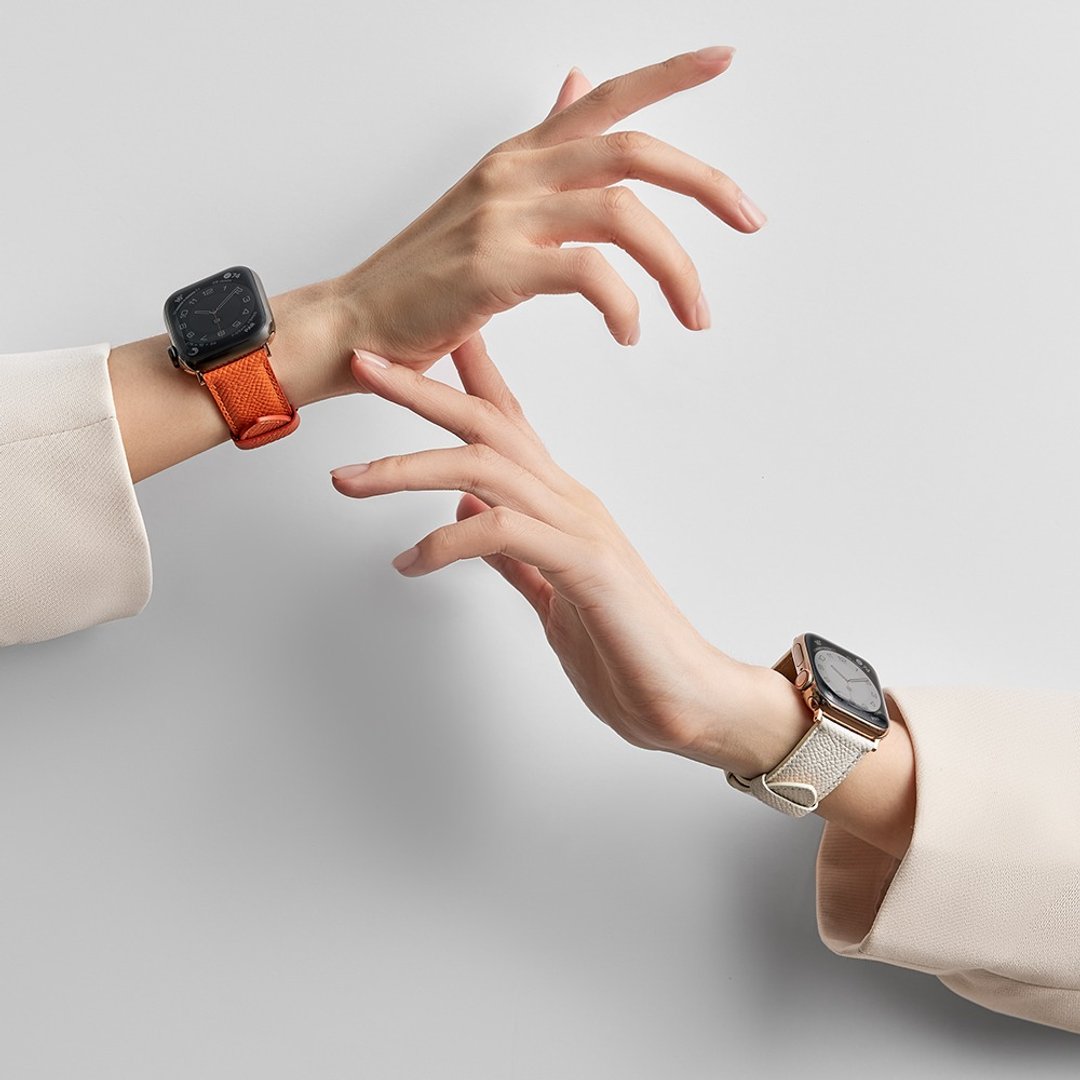 Apple Watch 日落橙 • 赠皮革油 真皮 皮革 手表 表带 - 表带 - 真皮 橘色