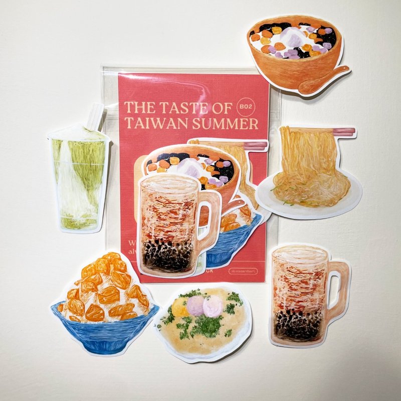 Everyday Sticker Pack 插画贴纸组-台湾小吃 珍奶 夏天 防水贴纸 - 贴纸 - 纸 绿色
