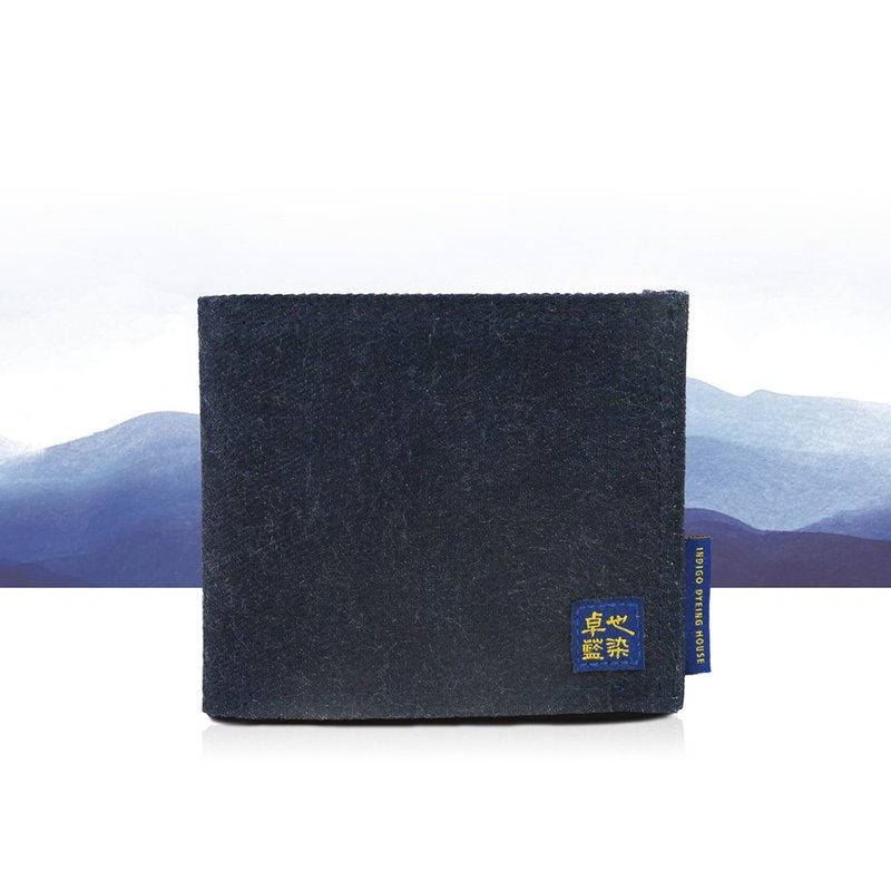 卓也蓝染 - 牛仔蜡画短夹 - 皮夹/钱包 - 棉．麻 蓝色