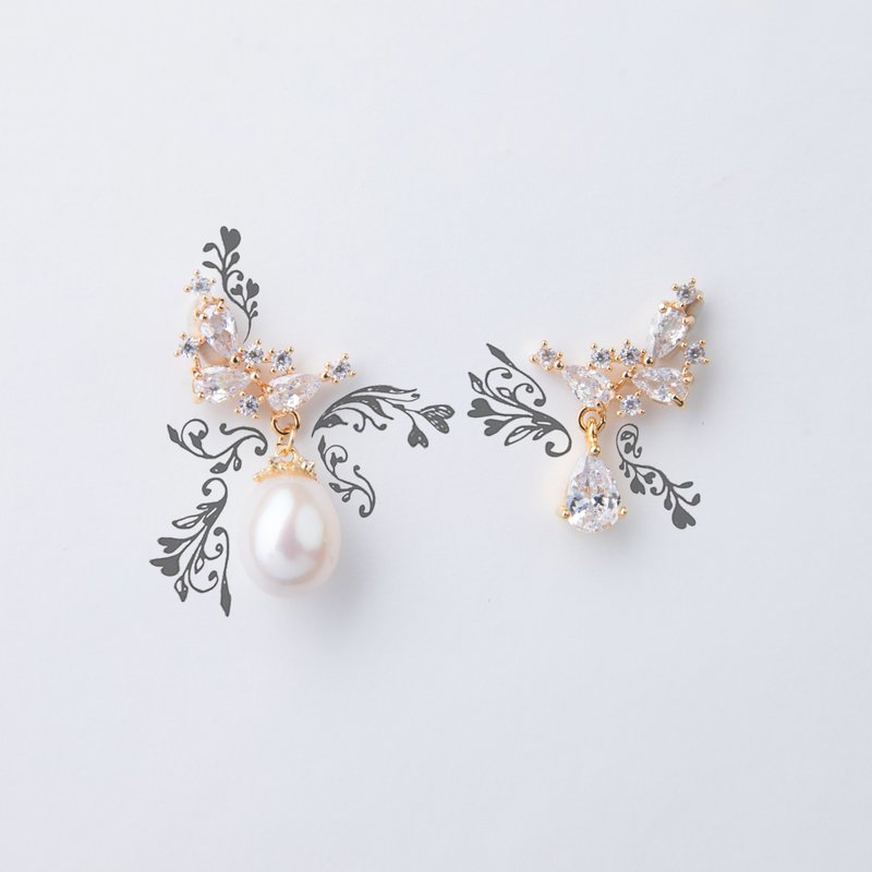 La belle époque 美好拾光-璀灿水滴珍珠耳环 - 耳环/耳夹 - 珍珠 