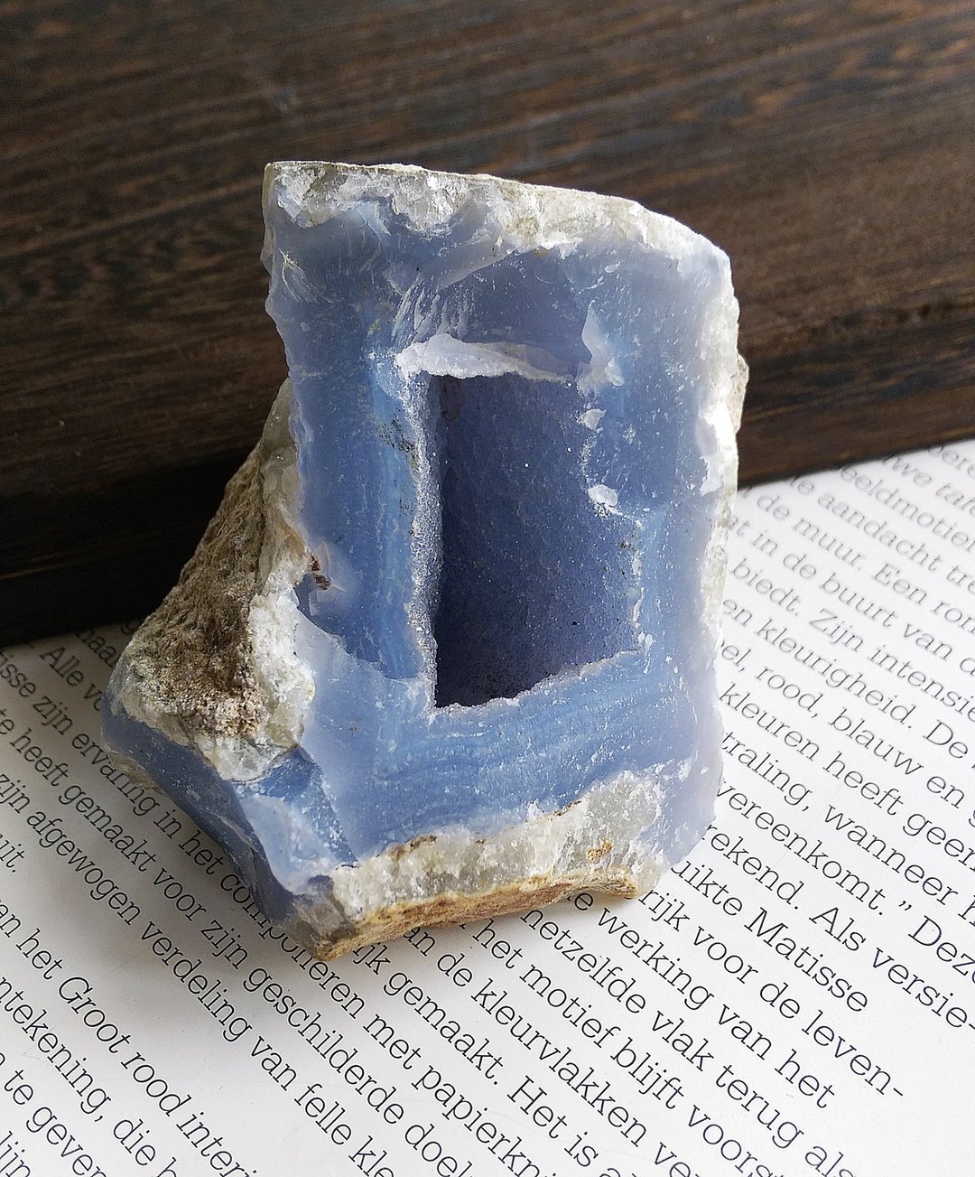 Chalcedony 马达加斯加产地 蓝玉髓 蓝纹玛瑙 天然矿石 原矿 - 摆饰 - 其他材质 