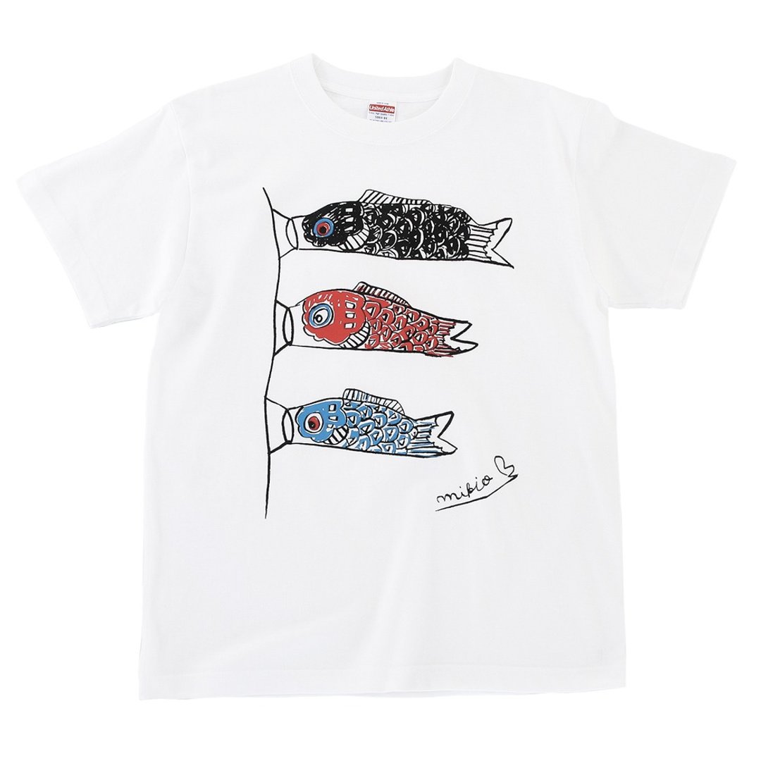 Koinobori Men's T-shirt White - 男装上衣/T 恤 - 棉 白色