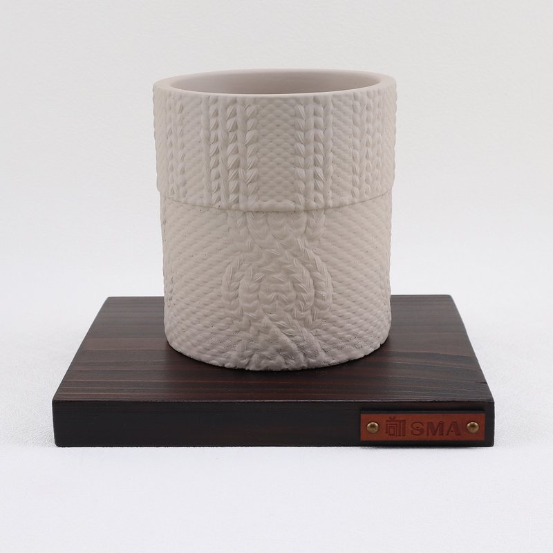 织物-翻领麻花/水泥盆/适合-块根/多肉植物/仙人掌 - 植栽/盆栽 - 水泥 