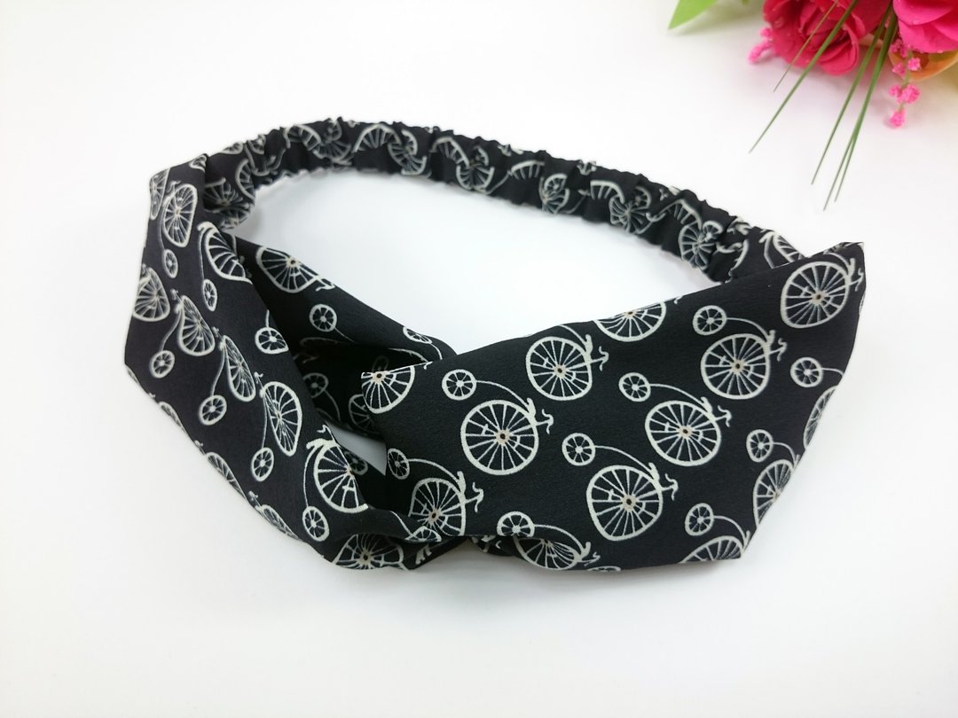 深蓝脚踏车~  宽版发带 松紧带 hairband   *SK* - 发带/发箍 - 聚酯纤维 