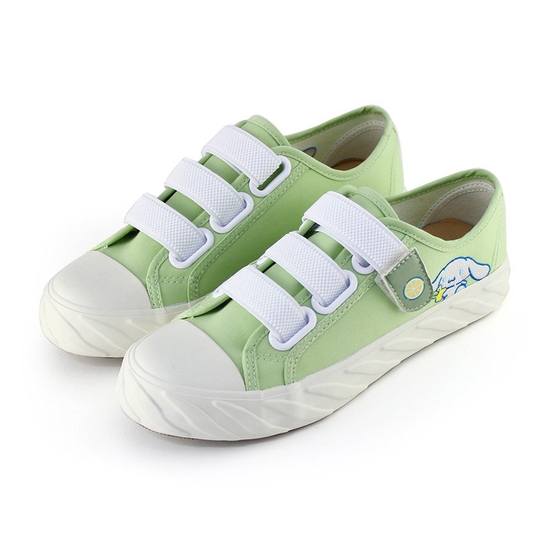 Paidal x Cinnamoroll 大耳狗喜拿柠檬棉花糖魔鬼毡饼干鞋-若芽绿 - 女款休闲鞋 - 棉．麻 绿色