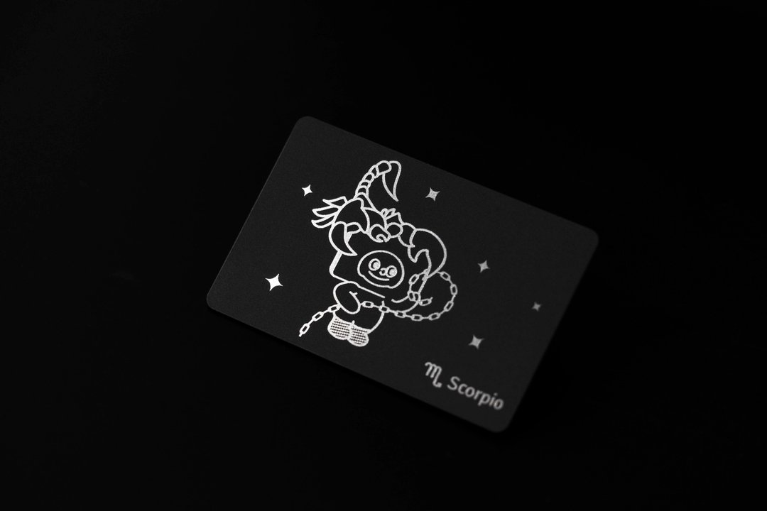 【星座系列】天蝎座碰卡(赠钥匙圈) - 数码小物 - 塑料 黑色