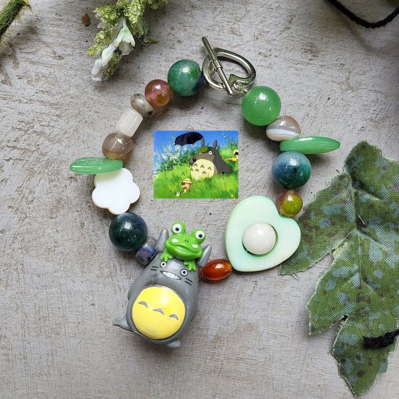 手链 龙猫 幸运石 - 手链/手环 - 其他材质 绿色