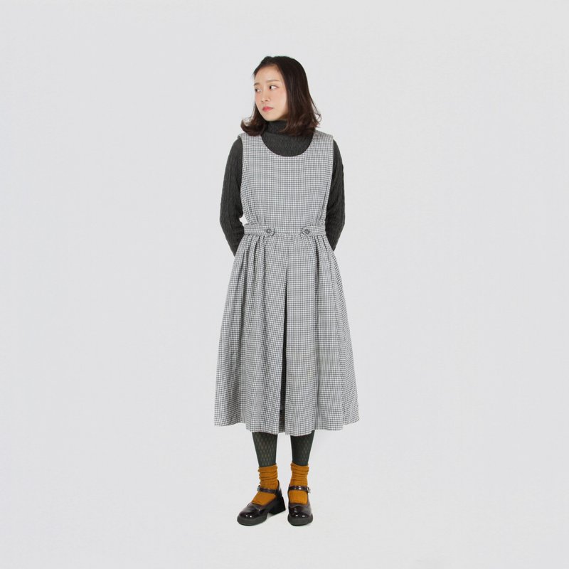 【蛋植物古着】漫漫光阴毛料古着背心吊带裙 - 洋装/连衣裙 - 羊毛 灰色