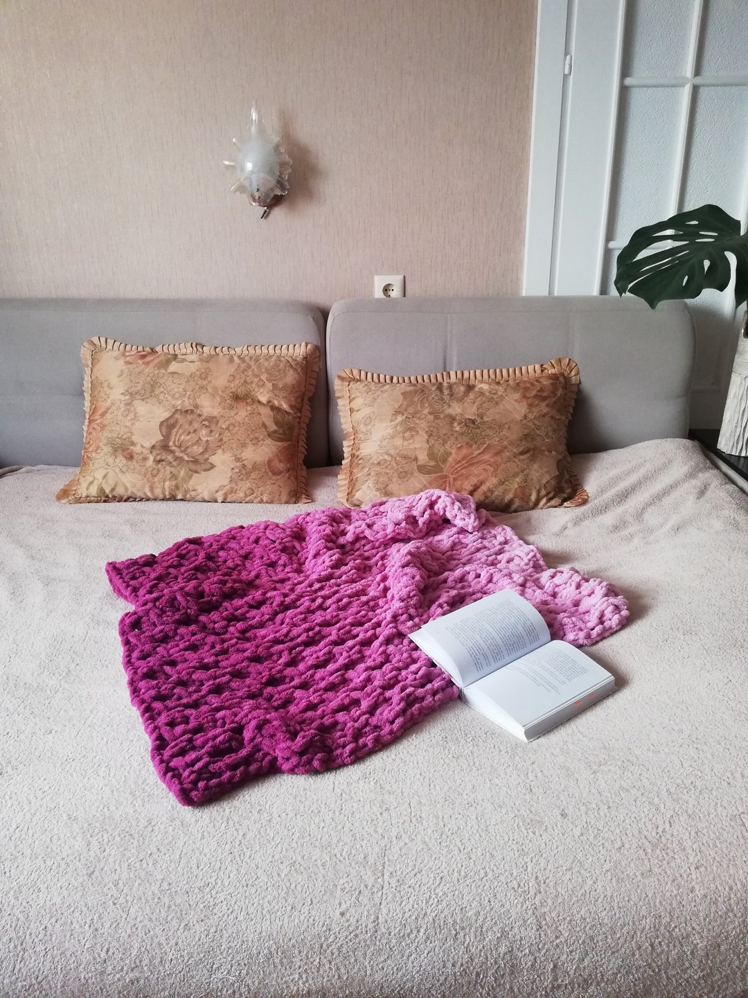 Full size blanket valentines gift sofa cover galentines day - 被子/毛毯 - 聚酯纤维 粉红色