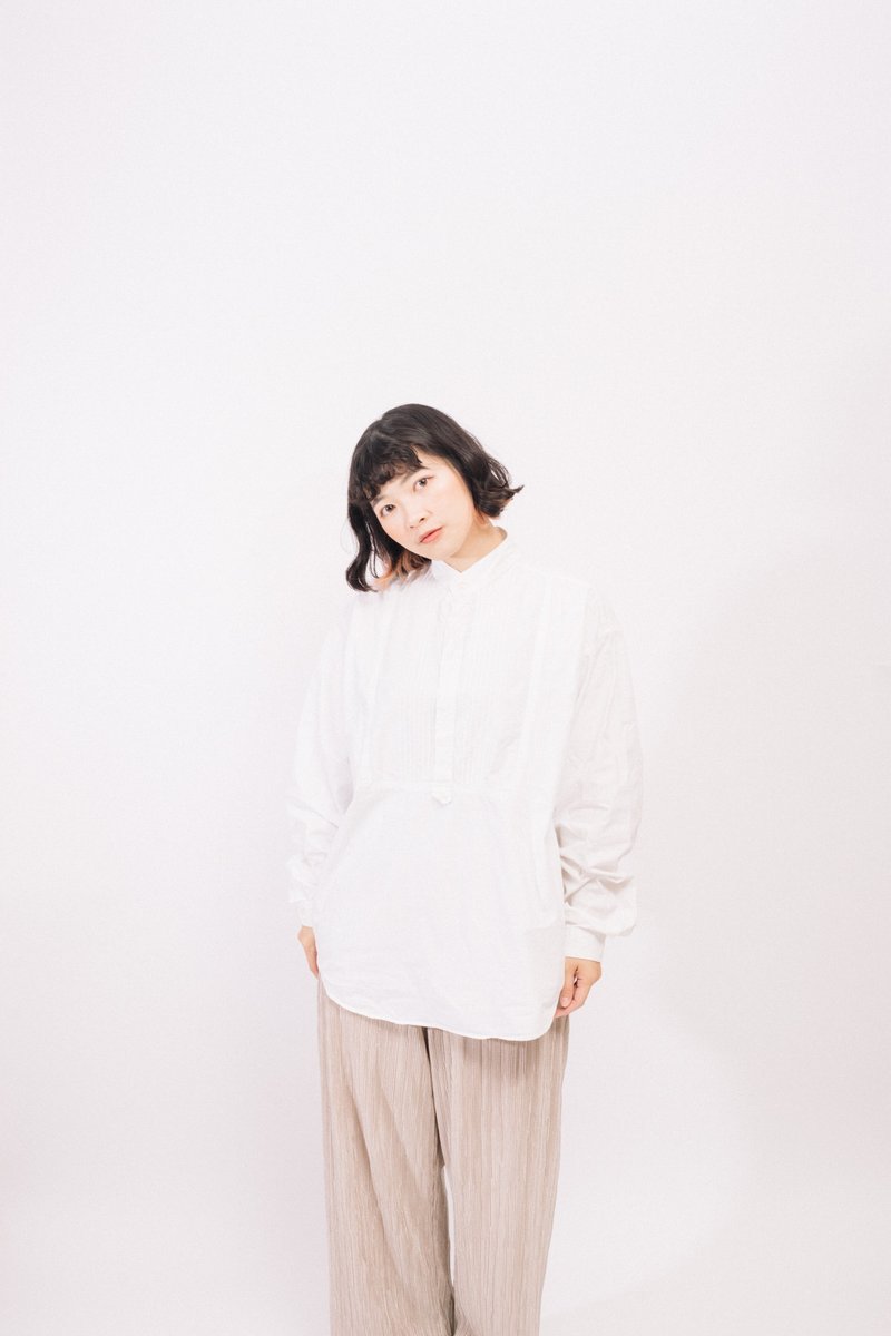 欧洲长版衬衫.European Pullover.古着【初恋贩卖所】Vintage. - 女装衬衫 - 棉．麻 