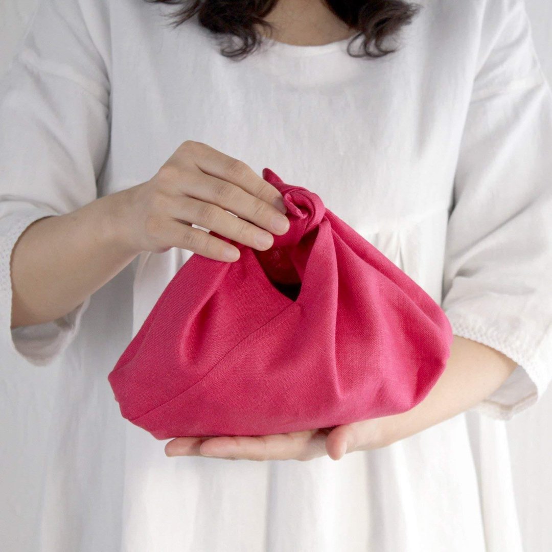 Linen Azuma Bag S 34 cm Bento Box Package (Pink) - 化妆包/杂物包 - 棉 
