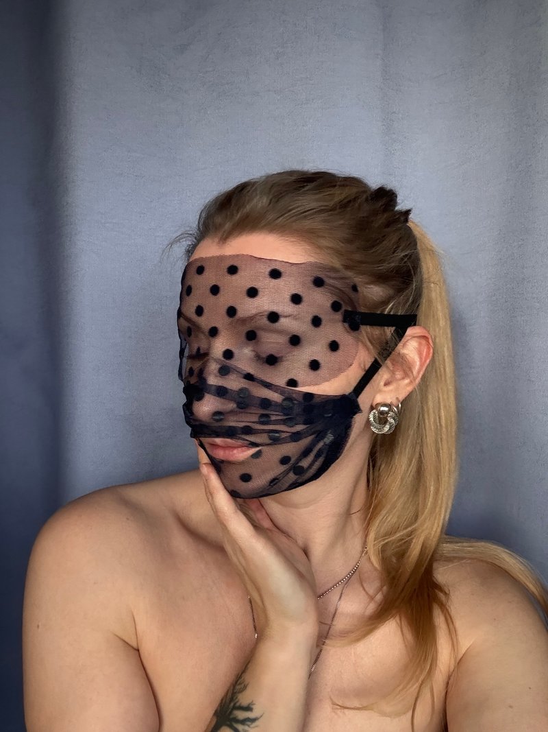 点点蕾丝蒙眼罩 | 诱人眼部与脸部面罩 | 私密配件 - 眼罩 - 压克力 黑色