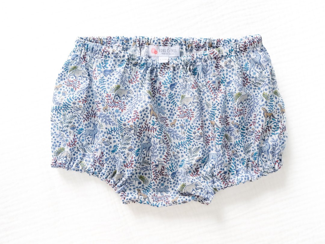 英国LIBERTY FABRICS Milo法式宝宝包屁裤 - 包屁衣/连体衣 - 棉 蓝色