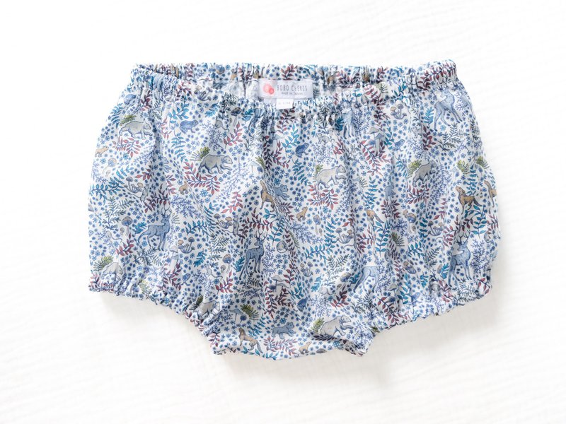 英国LIBERTY FABRICS Milo法式宝宝包屁裤 - 包屁衣/连体衣 - 棉．麻 蓝色