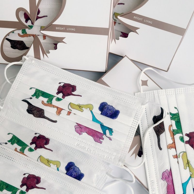 动物系列-大象 成人平面式医疗口罩,买一送一,请阅读商品介绍 - 口罩 - 其他材质 白色