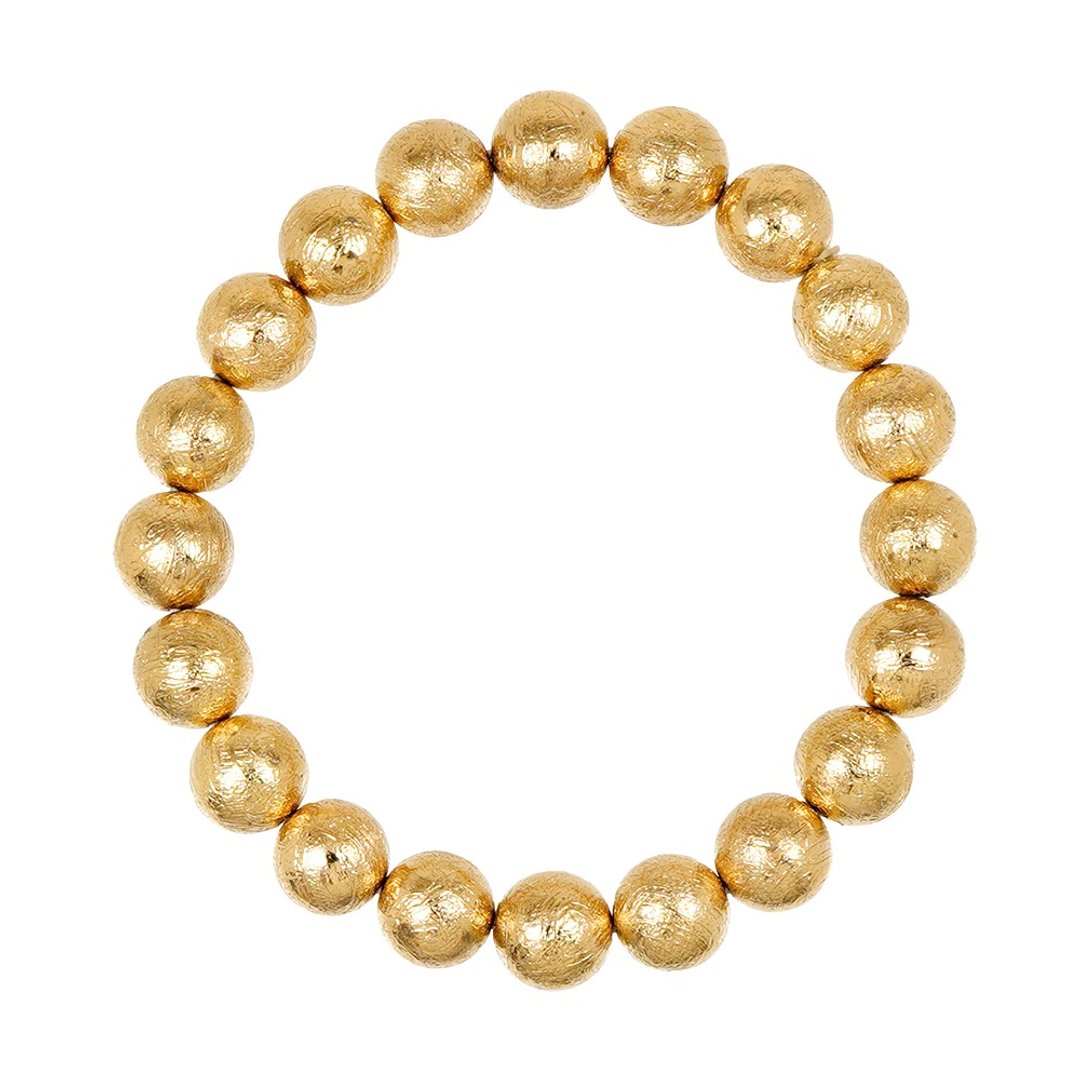 【正佳珠宝】天铁 顶级金黄天铁陨石 10mm 天铁镍铁陨石手珠 - 手链/手环 - 半宝石 多色