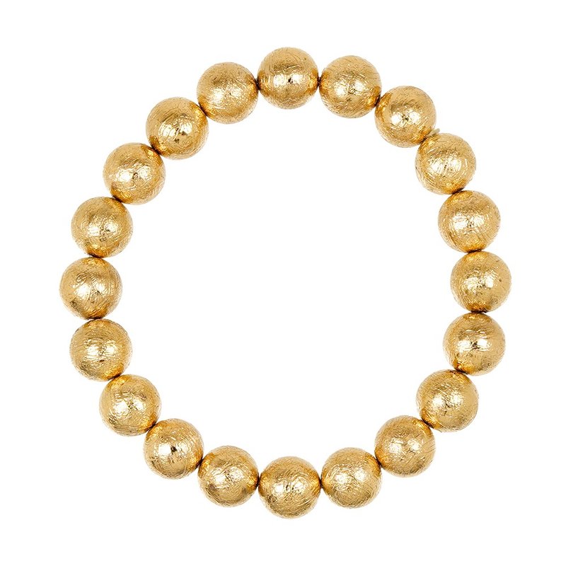 【正佳珠宝】天铁 顶级金黄天铁陨石 10mm 天铁镍铁陨石手珠 - 手链/手环 - 半宝石 多色