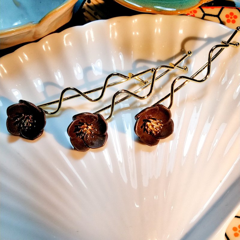 Bossa Nova水波夹-029-(咖啡豆色) - 发饰 - 其他金属 