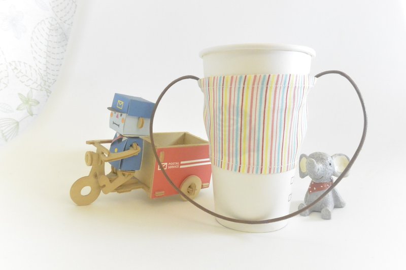 环保布杯套- 线条 - 随行杯提袋/水壶袋 - 棉．麻 多色